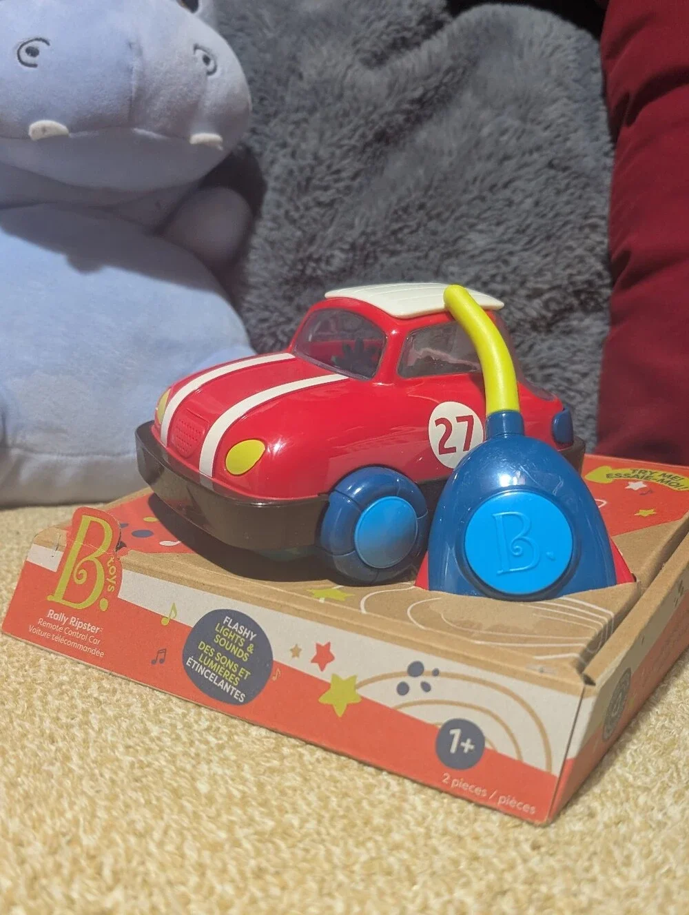 Rally Ripster Light-Up Race Car Toy for Kids with Blue Wheels Remote Control